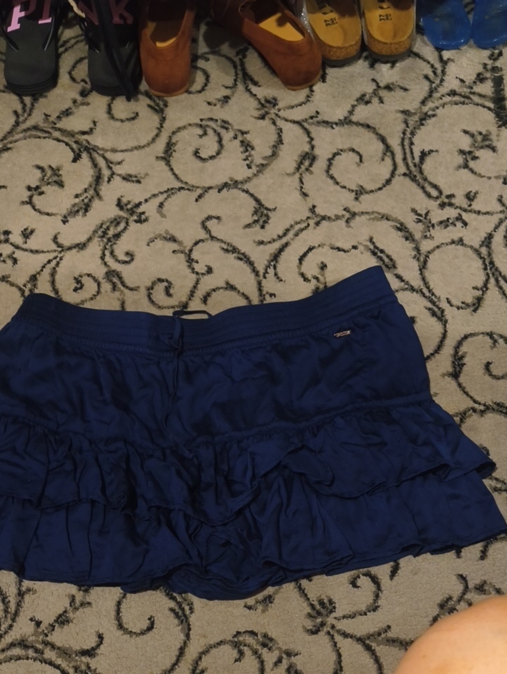 Women’s Ruffled Mini Skirt - Navy Blue Victoria Secret Worn A Couple Times